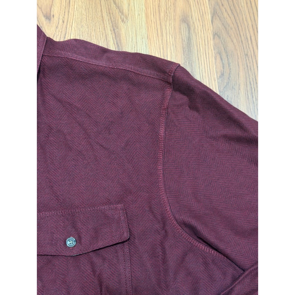 L.L.Bean Shirt Mens Large Chamois Cloth Workwear Button Front Red - Picture 8 of 11